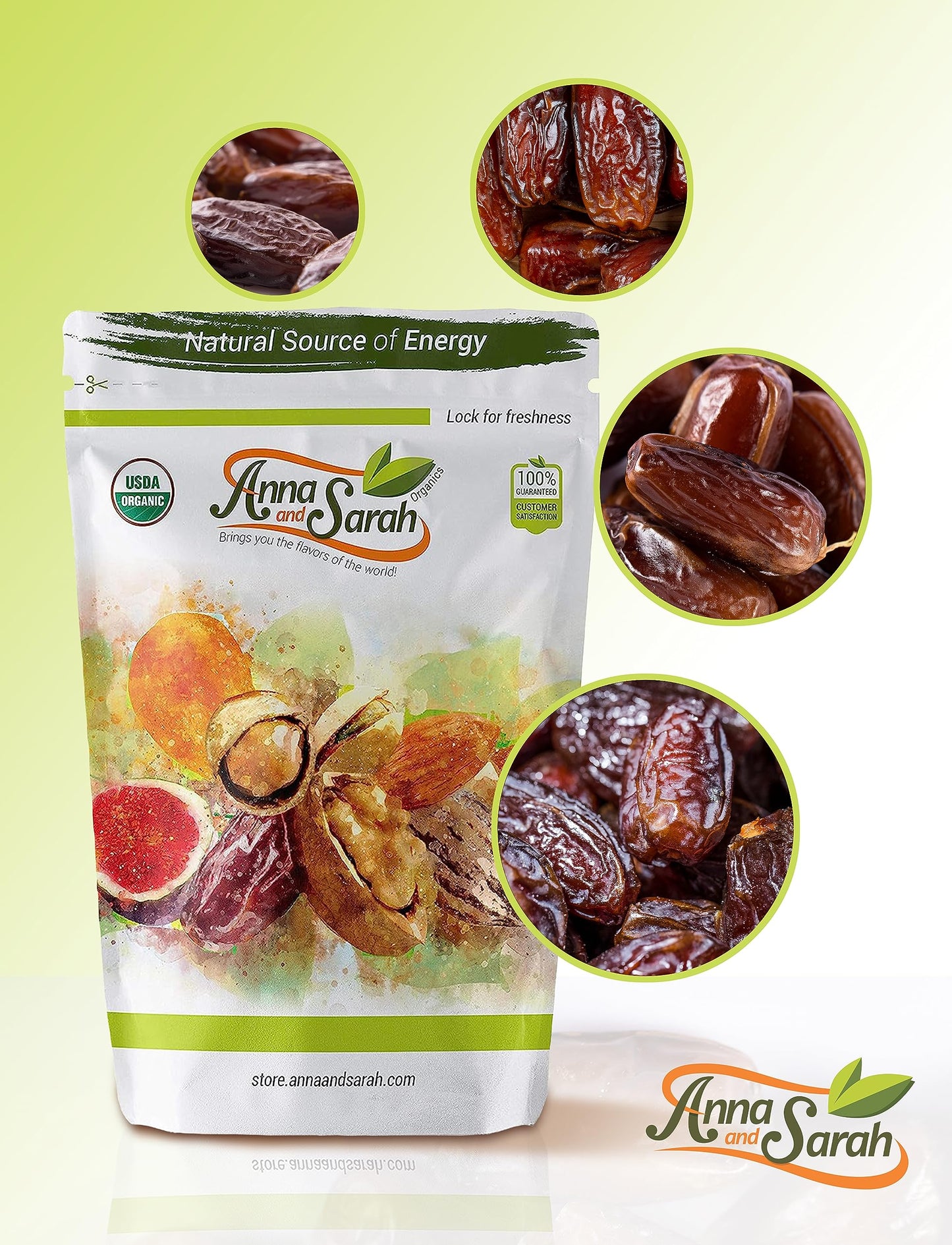 Anna And Sarah Fancy Medjool Dates In Resealable Bag, 1 Lb