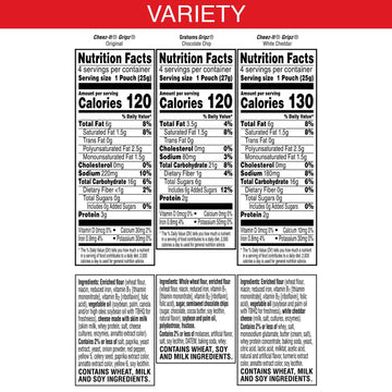 Gripz Mini Baked Snack Crackers, Sweet and Salty Snacks, Variety Pack, 11oz Box (12 Pouches)