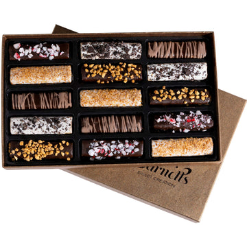 Chocolate Gift Baskets, 15 Crepes Cookie Chocolates Box, Covered Cookies Holiday Gifts, Prime Gourmet Candy Basket, Mens Food De