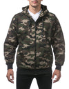 Pro Club Mens Heavyweight Full Zip Fleece Hoodie, Green Camo, 7X-Large