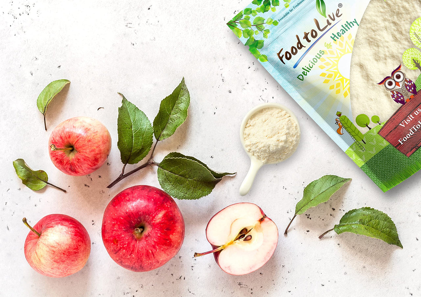 Apple Powder, 5 Pounds - Unsulfured, Made From Raw Dried Fruit, Vegan, Bulk, Great For Juices, Smoothies, Yogurts, And Instant B