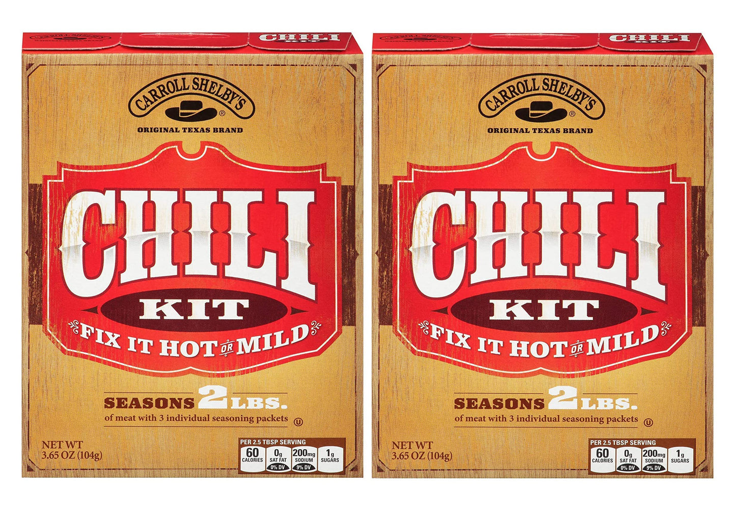 Carroll Shelby Texas Chili Kit 3.65 OZ (Pack of 2) Package May Vary