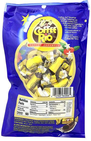 Coffee Rio Adams & Brooks Coffee Candy Pack of 3 - Creamy Coffee Caramels, 5.5 oz, Made with Real Coffee & Cream, Kosher Treats