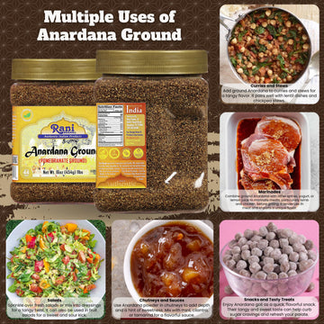 Rani Anardana (Pomegranate) Ground, Indian Spice 16Oz (1Lb) 454G Pet Jar ~ All Natural | No Color | Gluten Friendly | Vegan | Non-Gmo | Kosher | No Salt Or Fillers