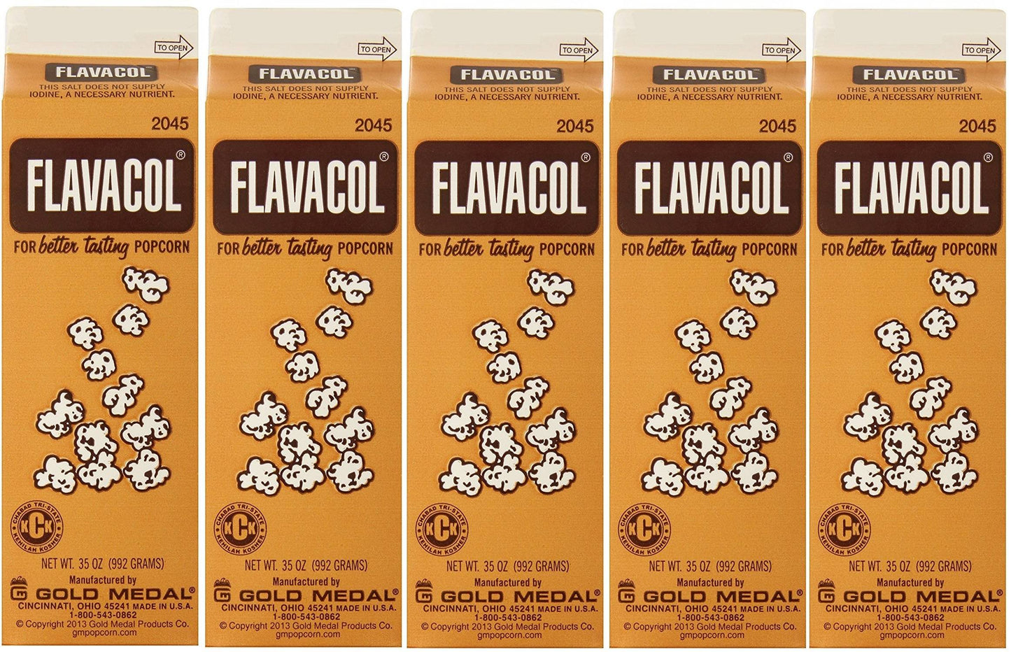Gold Medal Prod. 2045 Flavacol Seasoning RcYQlO Popcorn Salt 35oz., 5 Pack