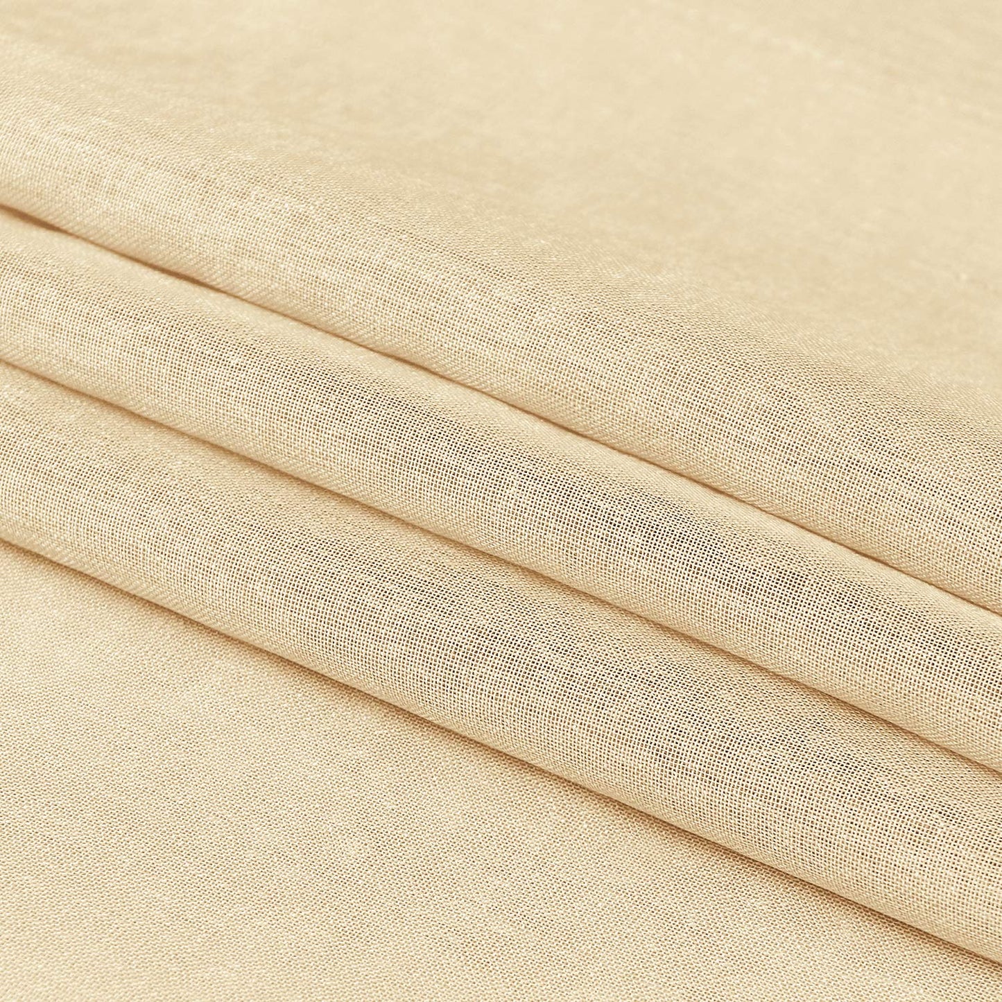 Dwcn Beige Sheer Curtains Semi Transparent Voile Rod Pocket Curtains For Bedroom And Living Room, 52 X 63 Inches Long, Set Of 2
