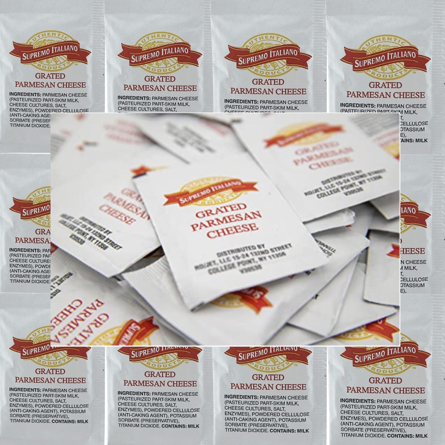 Italiano Natural Grated Parmesan Cheese Packets 40 Count Restaurant Quality Shelf-Stable No Refrigeration Sealed Perfect For Pizza Pasta Salads Lunch Takeout Food Service.