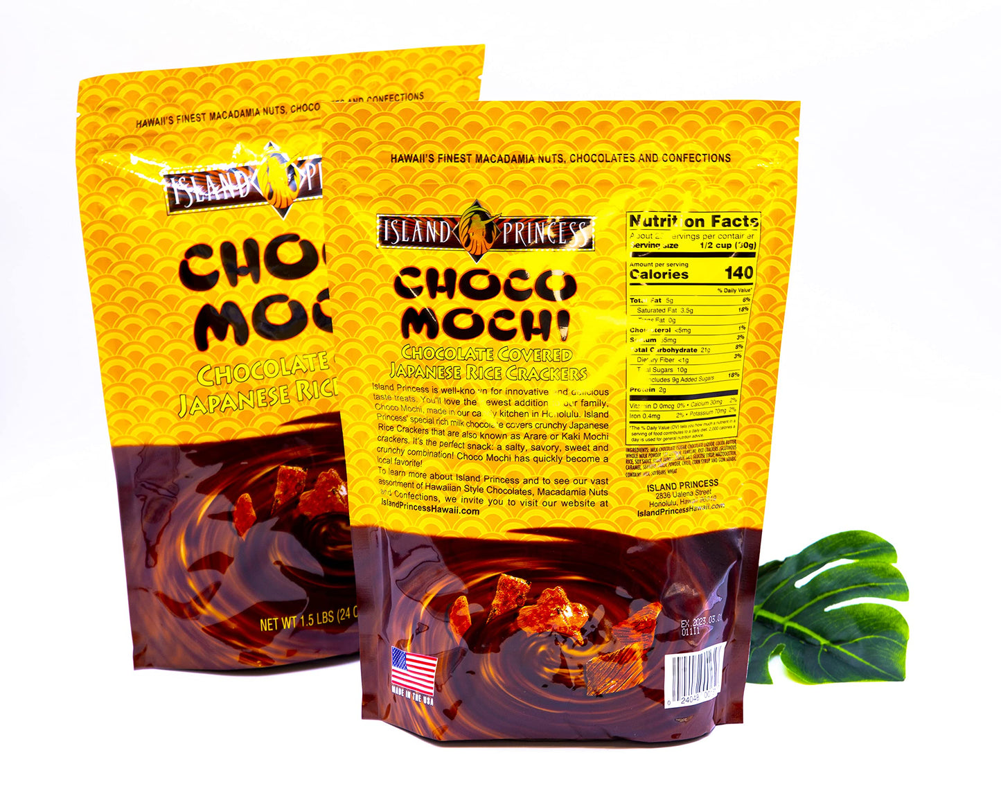 Island Princess Choco Mochi Chocolate Covered Japanese Rice Ers 2/1.5 Lb Each