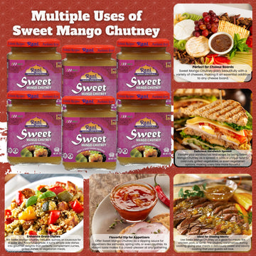 Rani Sweet Mango Chutney (Indian Preserve) 12.3Oz (350G) Glass Jar, Ready To Eat, Vegan, Pack Of 5+1 ~ Gluten Free, All Natural,