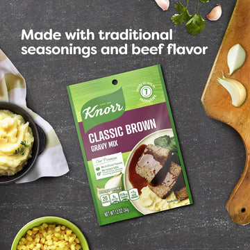 Knorr Gravy Mix For Delicious Easy Meals And Side Dishes Classic Brown Gravy With No Artificial Flavors, No Added Msg 1.2 Oz (Pack Of 24)