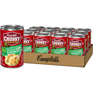 Campbell'S Chunky Soup, Healthy Request Chicken Corn Chowder Soup, 18.8 Oz Can (Case Of 12)