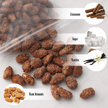 Cinnamon Roasted Almonds 60 Oz (3.75 Lb) - Candied Almonds Glazed With Cinnamon To Satisfy Any Sweet Tooth - Artisan Hand-Roaste