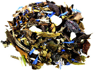 Nelson'S Tea - Blueberry White Chocolate - White Loose Leaf Tea - White Tea, White Chocolate Pieces, Dried Blueberries, And Corn