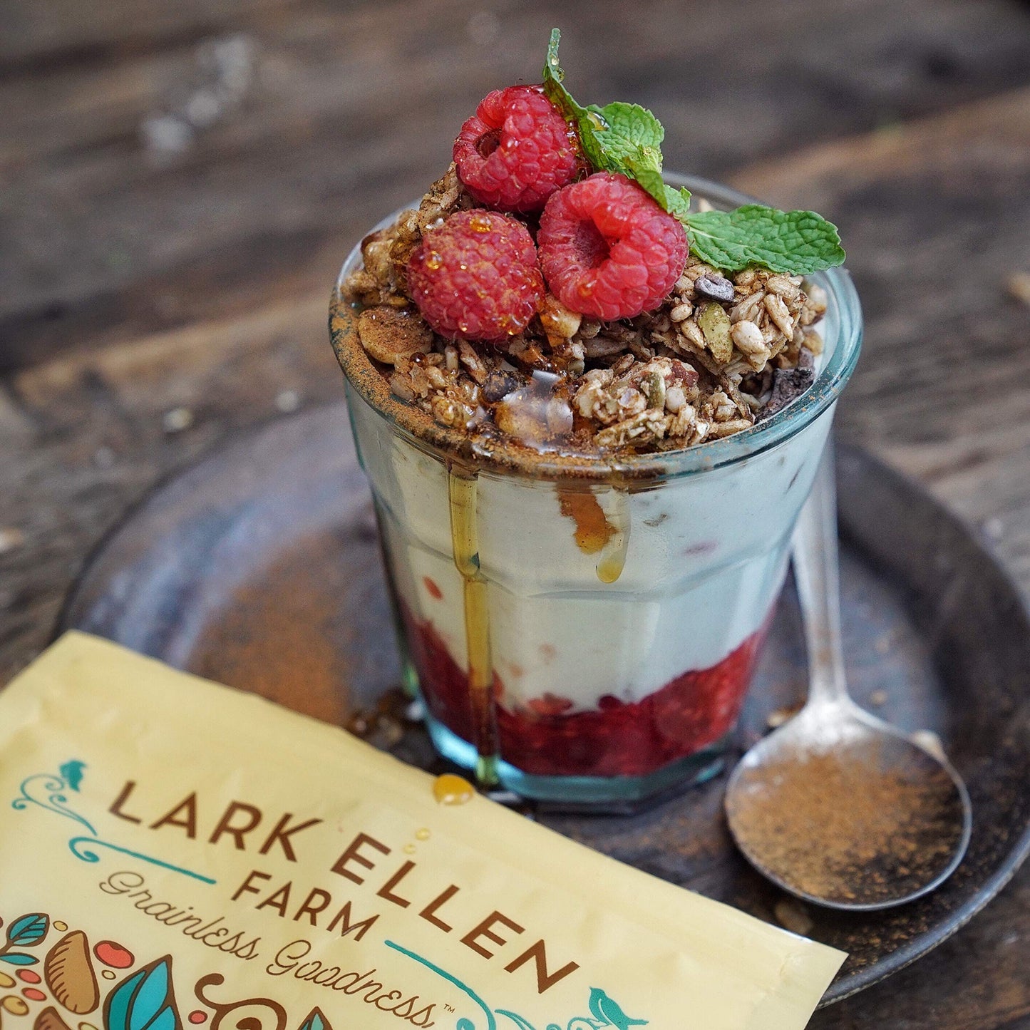 Lark Ellen Farm Vanilla Cinnamon Granola Clusters, Gluten Free, Vegan, Certified Organic, Low Sugar Healthy Snack For Cereal, Yogurt, Or With Honey 8 Oz - 3 Pack