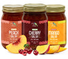 Green Jay Gourmet Salsa Variety Pack - Cherry, Peach, Mango - Medium Heat - 17 Ounces, Pack of 3 - Gluten-Free Dip
