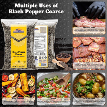 Rani Black Pepper Coarse Ground 28 Mesh (Table Grind) 3.5Oz (100G) ~ All Natural | Vegan | Gluten Friendly | Non-Gmo | Kosher |