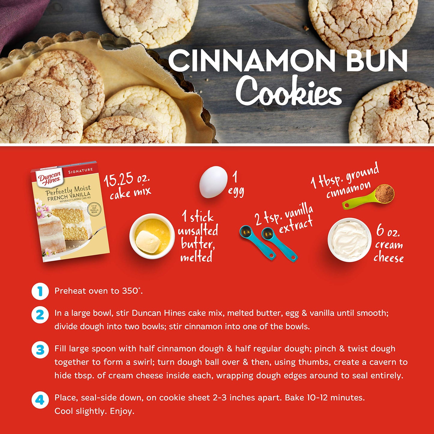 Duncan Hines Signature Perfectly Moist French Vanilla Cake Mix, 15.25 Oz