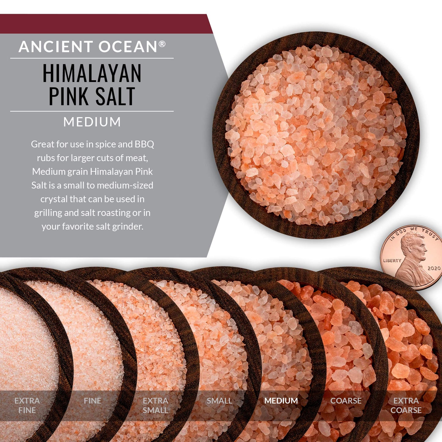 SaltWorks Ancient Ocean Himalayan Pink Salt, Medium Grain, 5 Pound Bag