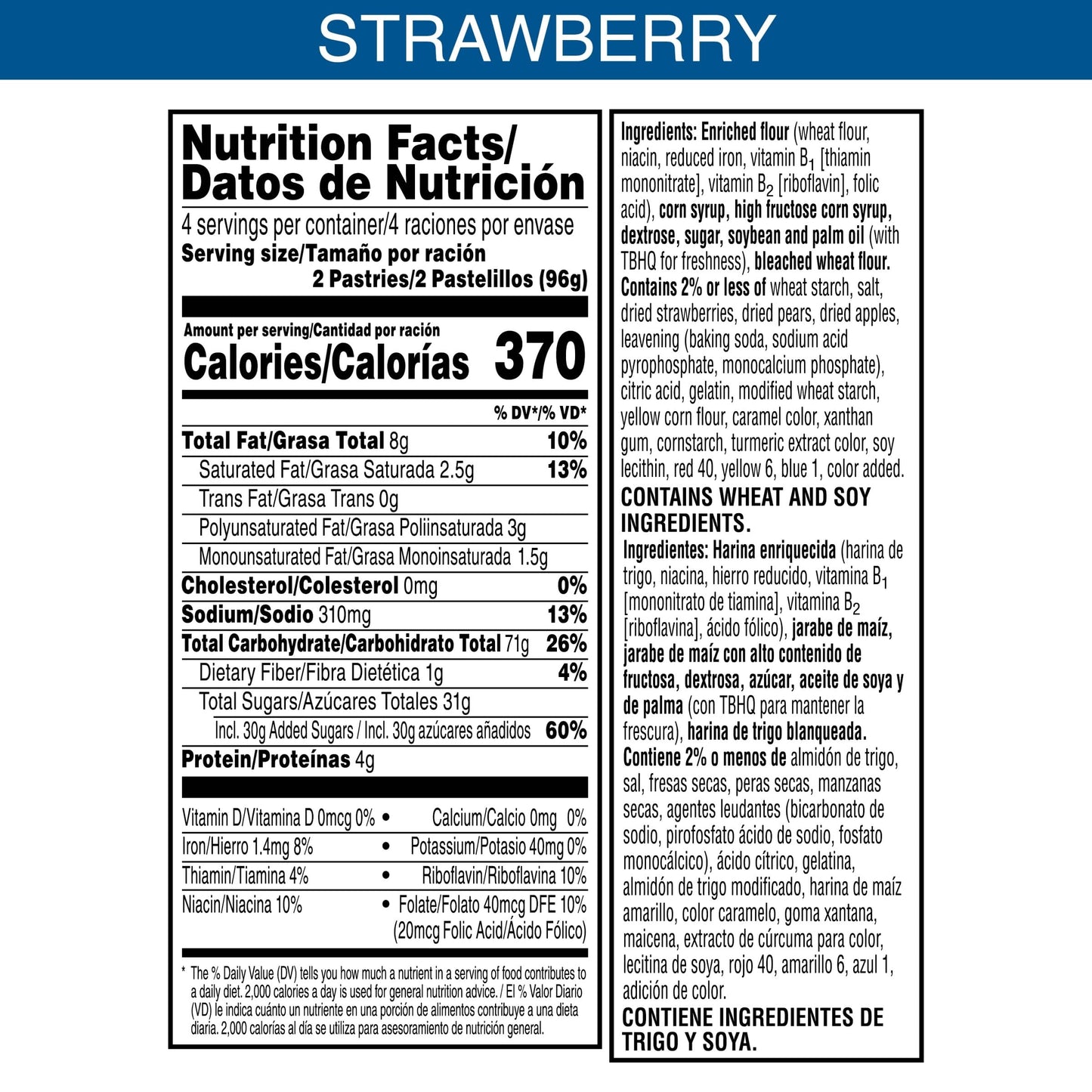 Pop-Tarts Toaster Pastries, Breakfast Foods, Kids Snacks, Frosted Strawberry, 13.5oz Box (8 Pop-Tarts)