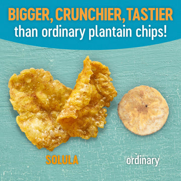 Solula Plantain Crisps Authentic Tostones, Roasted Garlic, 4 Ounce (Pack Of 6), Kettle Cooked Chips, Gluten Free, Paleo Friendly