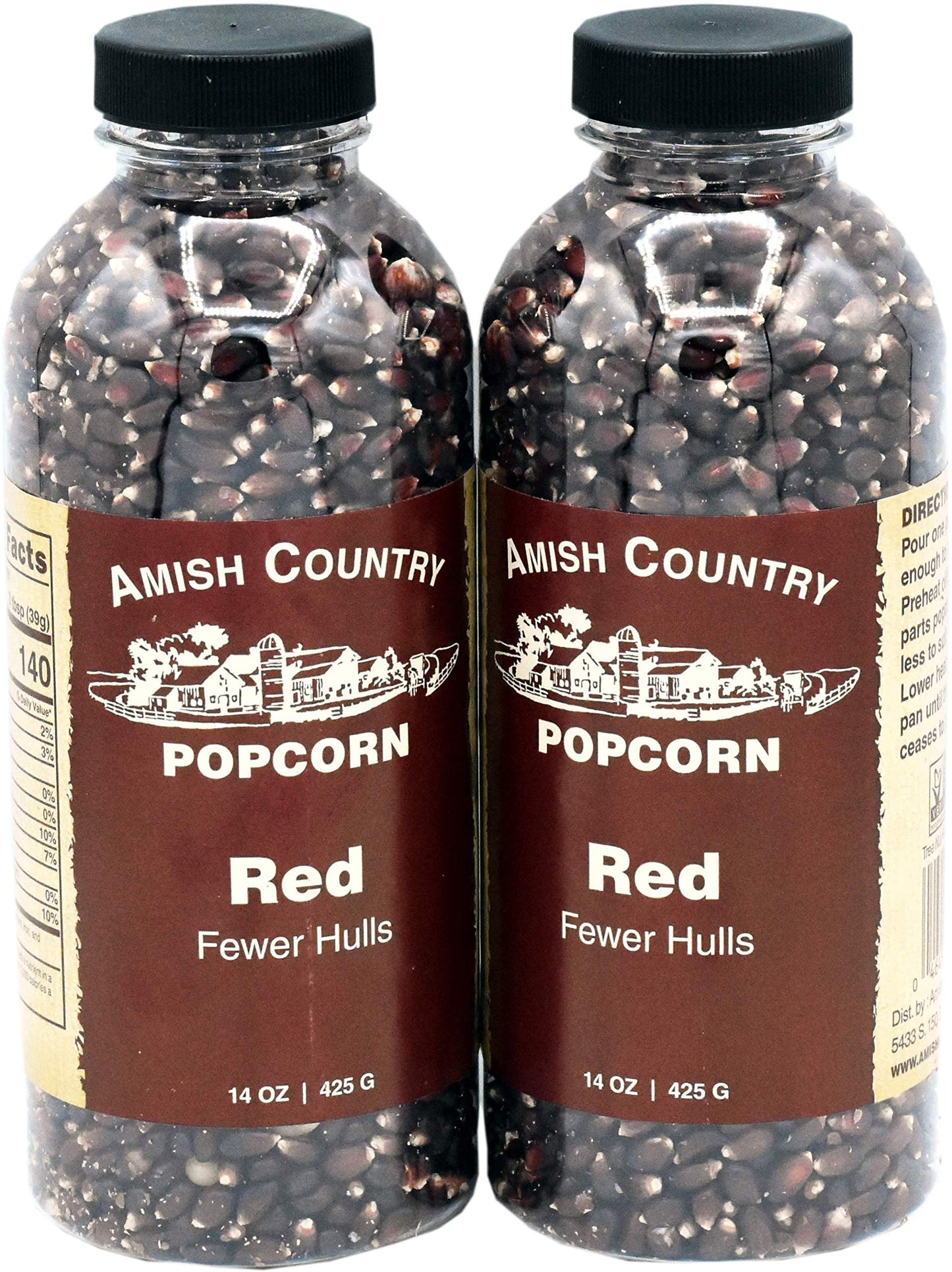 Amish Country Popcorn | 2-14 oz Bottles | Red Popcorn Kernels | Old Fashioned, Non-GMO and Gluten Free (2-14 oz Bottles)