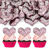 24Pcs Valentines Day Heart Cupcake Toppers Pink Valentines Day Cupcake Picks Decorations For Valentine'S Day Theme Wedding Engag
