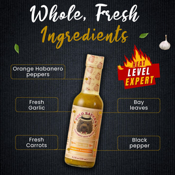 Polo Sauces Orange Habanero Hot Sauce - America'S Favorite And Award-Winning Habanero Sauce Mixed With Bell Pepper, Spices & Saf