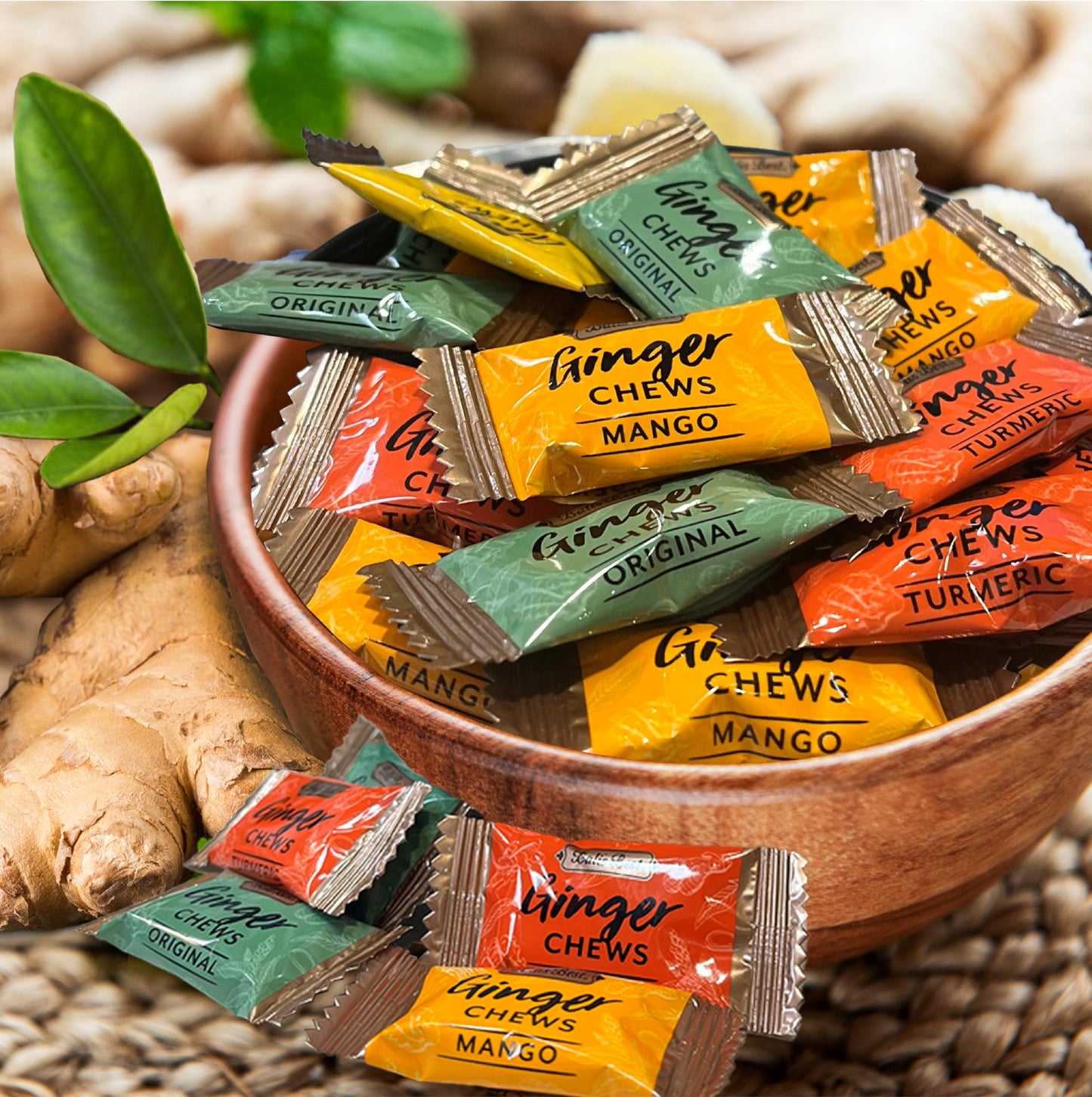 Bali'S Best Ginger Chews - Spicy Orginal Flavor (2.2 Lb Bulk Bag) 100% Real Ginger, Sweet Spicy Chewy Ginger Candies, Great Snac