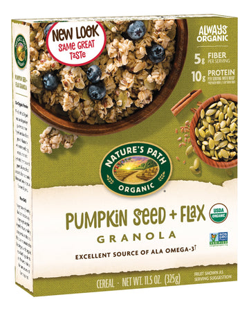 Natures Path Organic Granola Cereal, Pumpkin Seed + Flax, 11.5 Ounce Box (Pack Of 6)