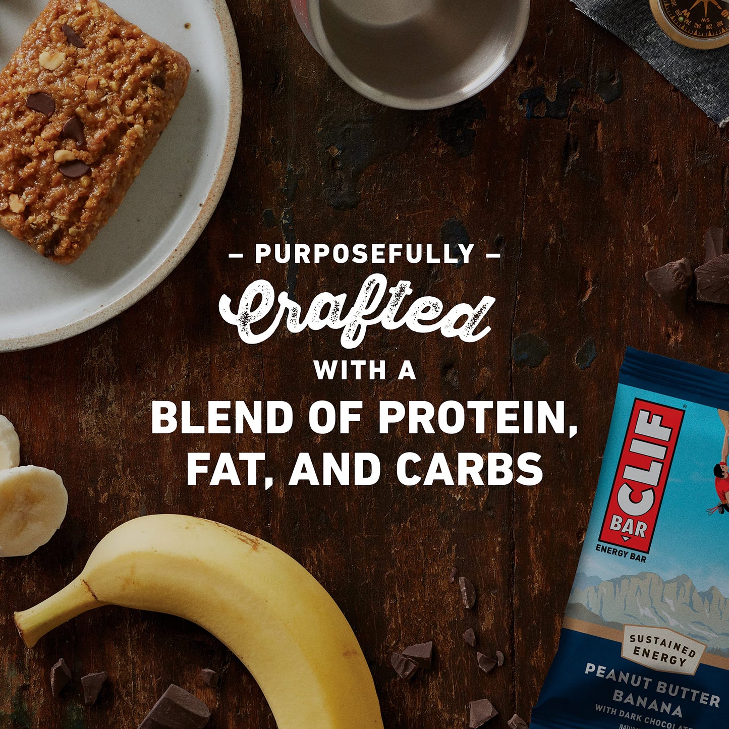 Clif Bars - Energy Bars - Peanut Butter Banana Dark Chocolate - Made With Organic Oats - Plant Based Food - Vegetarian - Kosher