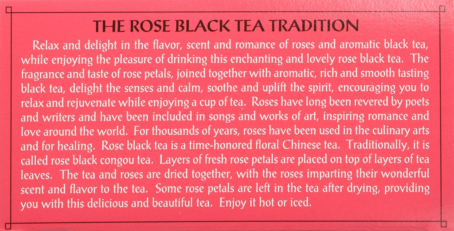 Triple Leaf Tea Black Tea Bags, Rose, 20 Count