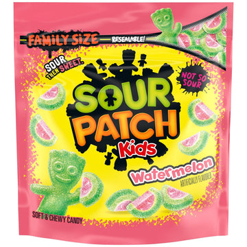 SOUR PATCH KIDS Watermelon Soft & Chewy Candy, Family Size, 1.8 lb Bag