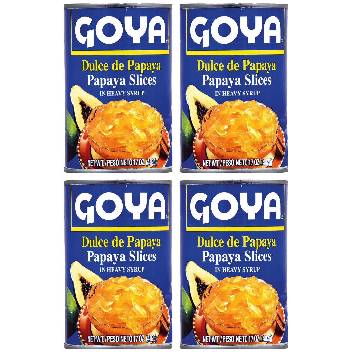 Dulce de Papaya by Goya, Canned Fruit Snack and Spread, Sweet Papaya Preserve, Authentic Latin Flavor, Easy-to-Use Topping, 4-Pa