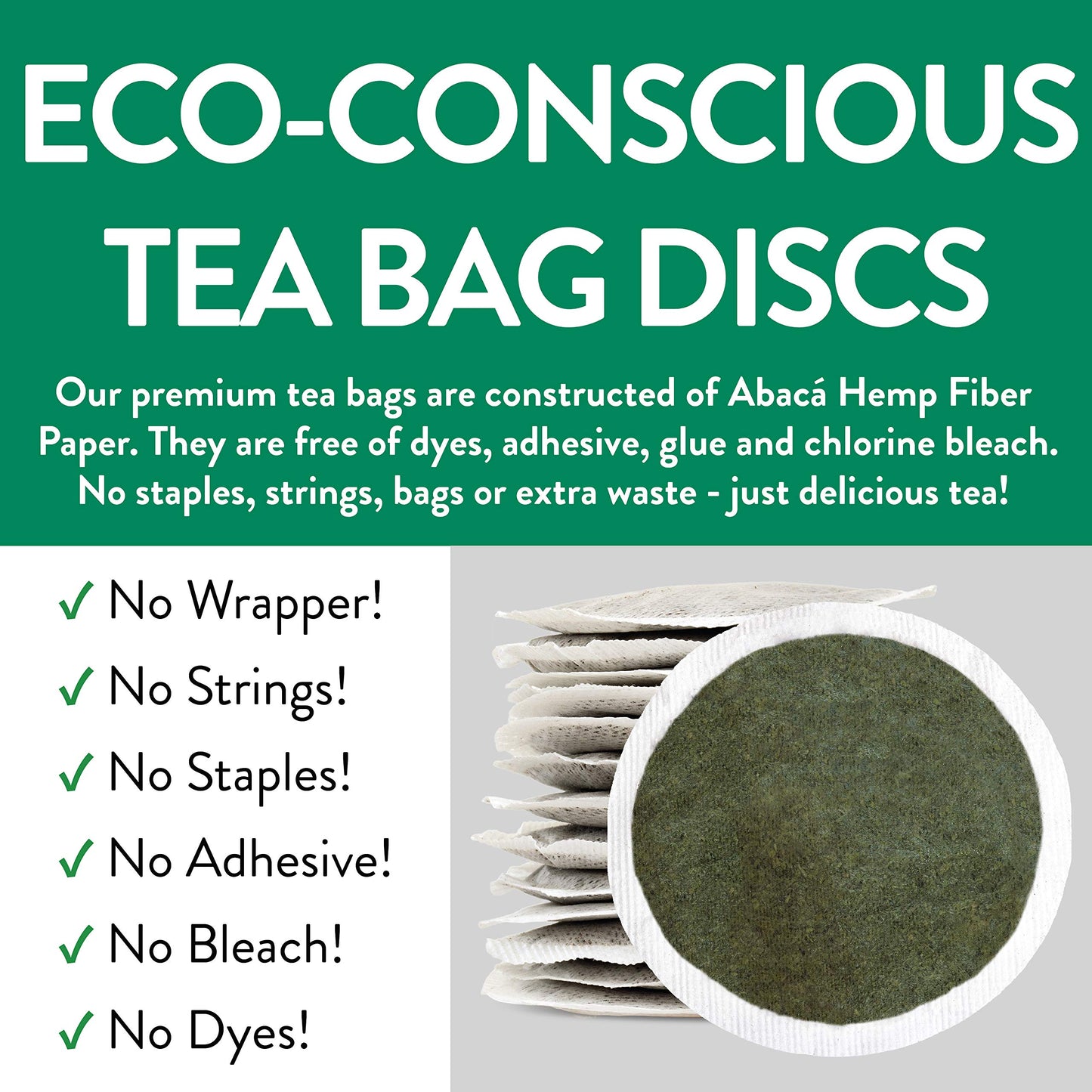FGO Organic Moringa Tea Bags | Eco-Conscious Kraft Bag | 100 Count | Raw from India