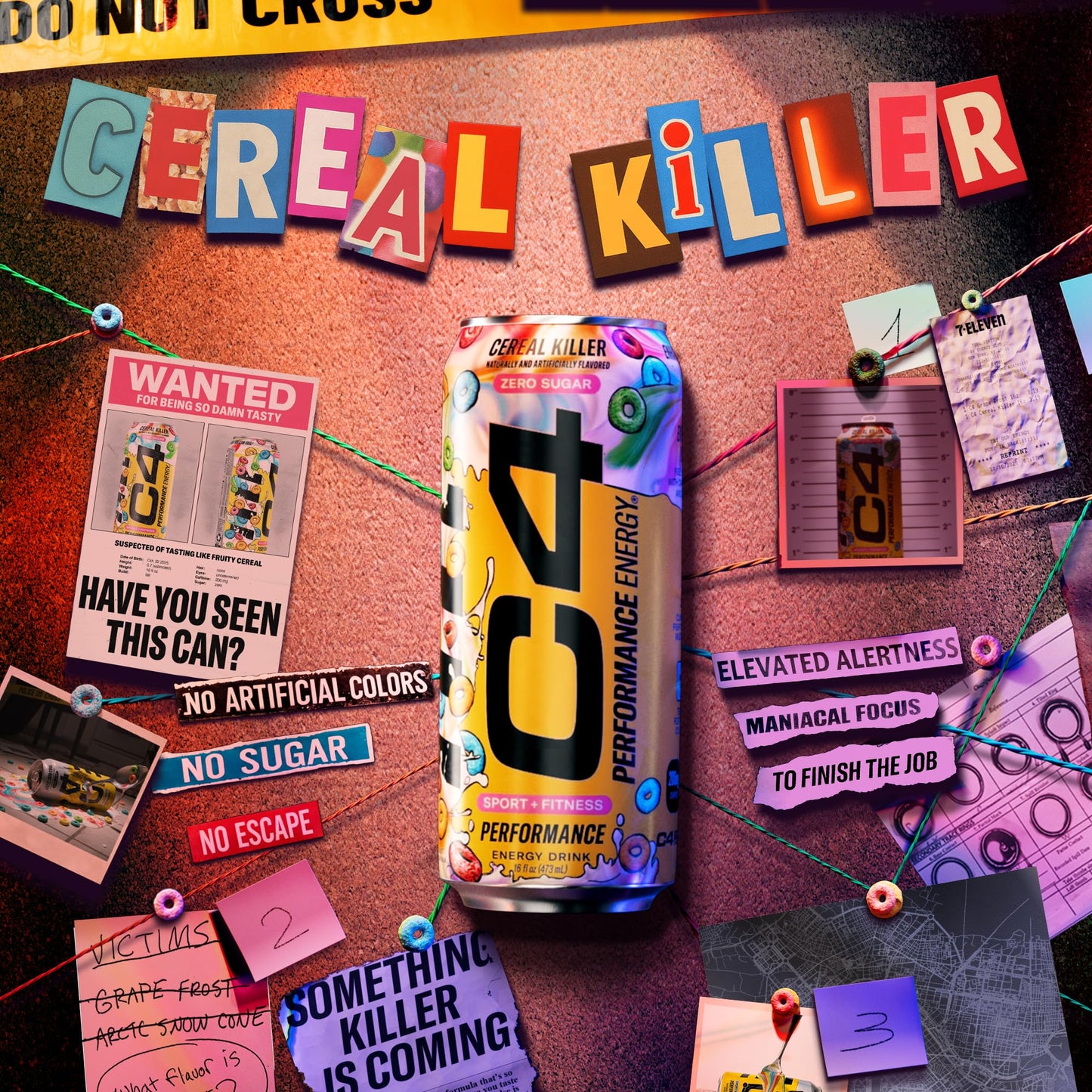 Cellucor C4 Energy Drink, Zero Sugar Pre Workout, Cereal Killer Flavor, 16 Fl Oz (Pack of 12)