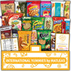 Maxi International Snack Box | Premium Exotic Foreign Snacks | Unique Snack Food Gifts Included | Saffran Yellow Theme | Candies