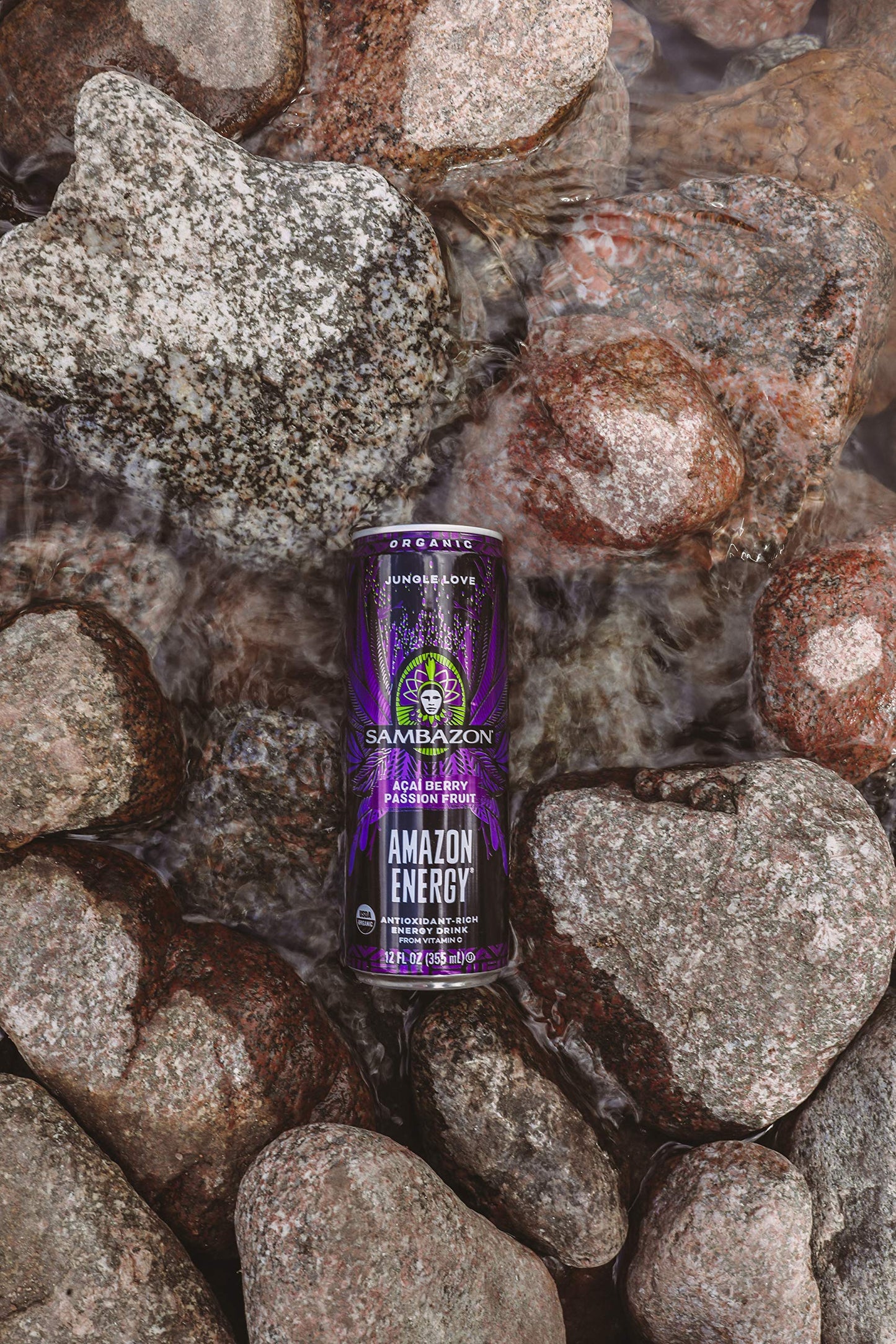 Sambazon Organic Sparkling large online retailer Energy Drink, Acai Berry Passion Fruit, 12 Fl Oz (Pack of 12), Vegan, Non-GMO, Kosher