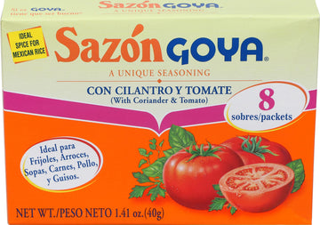 Sazón With Cilantro And Tomato By Goya, Latin Spice Blend For Poultry, Seafood, Meat And Vegetables, All Purpose Mexican Seasoning 1.41Oz Carton