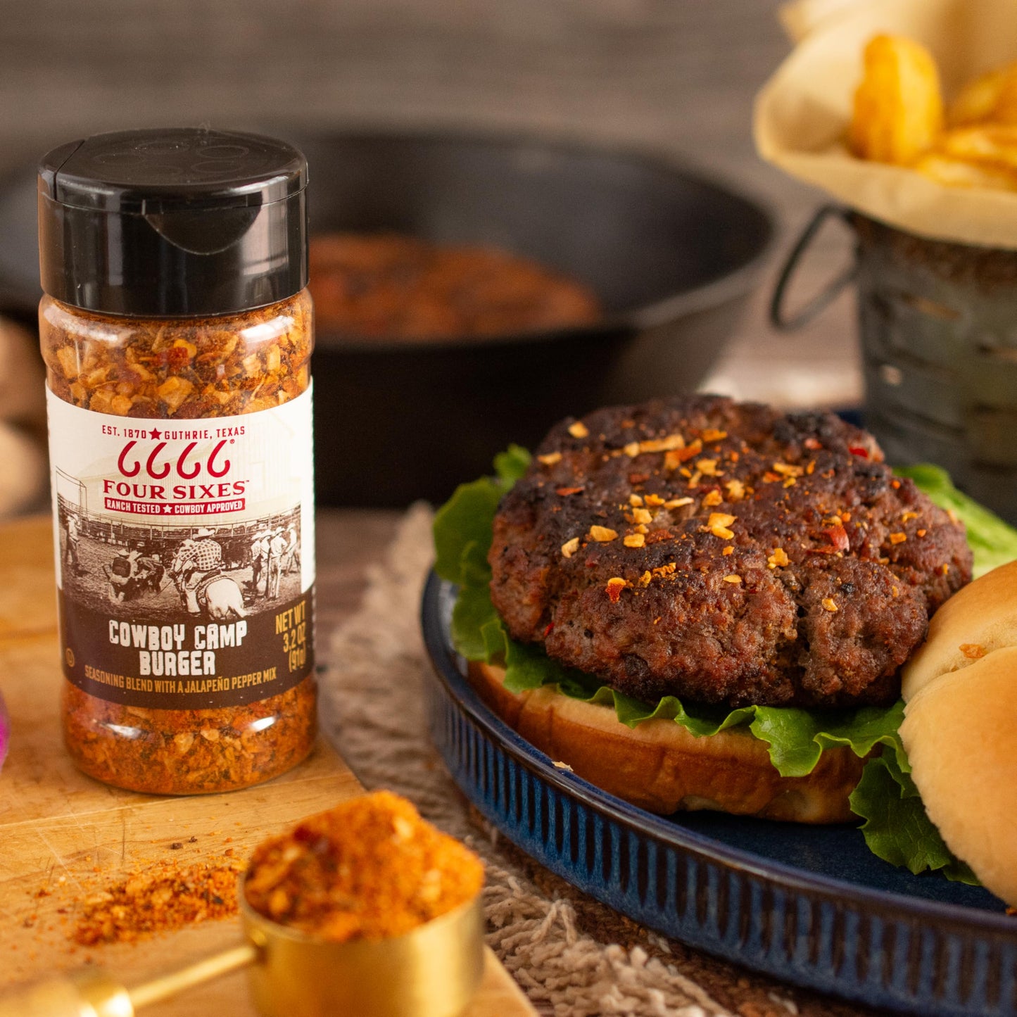 6666 Four Sixes Cowboy Camp Burger Seasoning, 5.75 Ounce