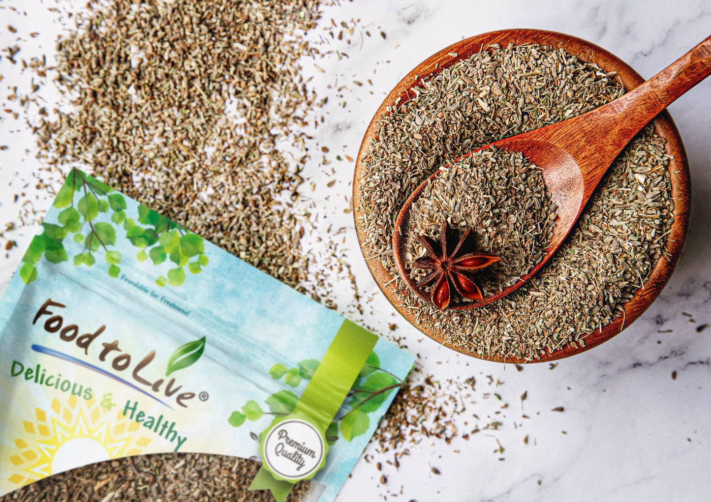 Food To Live - Anise Seeds, 2 Pounds Whole Dried Anise Seeds, Kosher, Vegan, Bulk Aniseed Spice. Used In Baked Goods And Beverages, Pairs Well With Seafood And Savory Dishes.