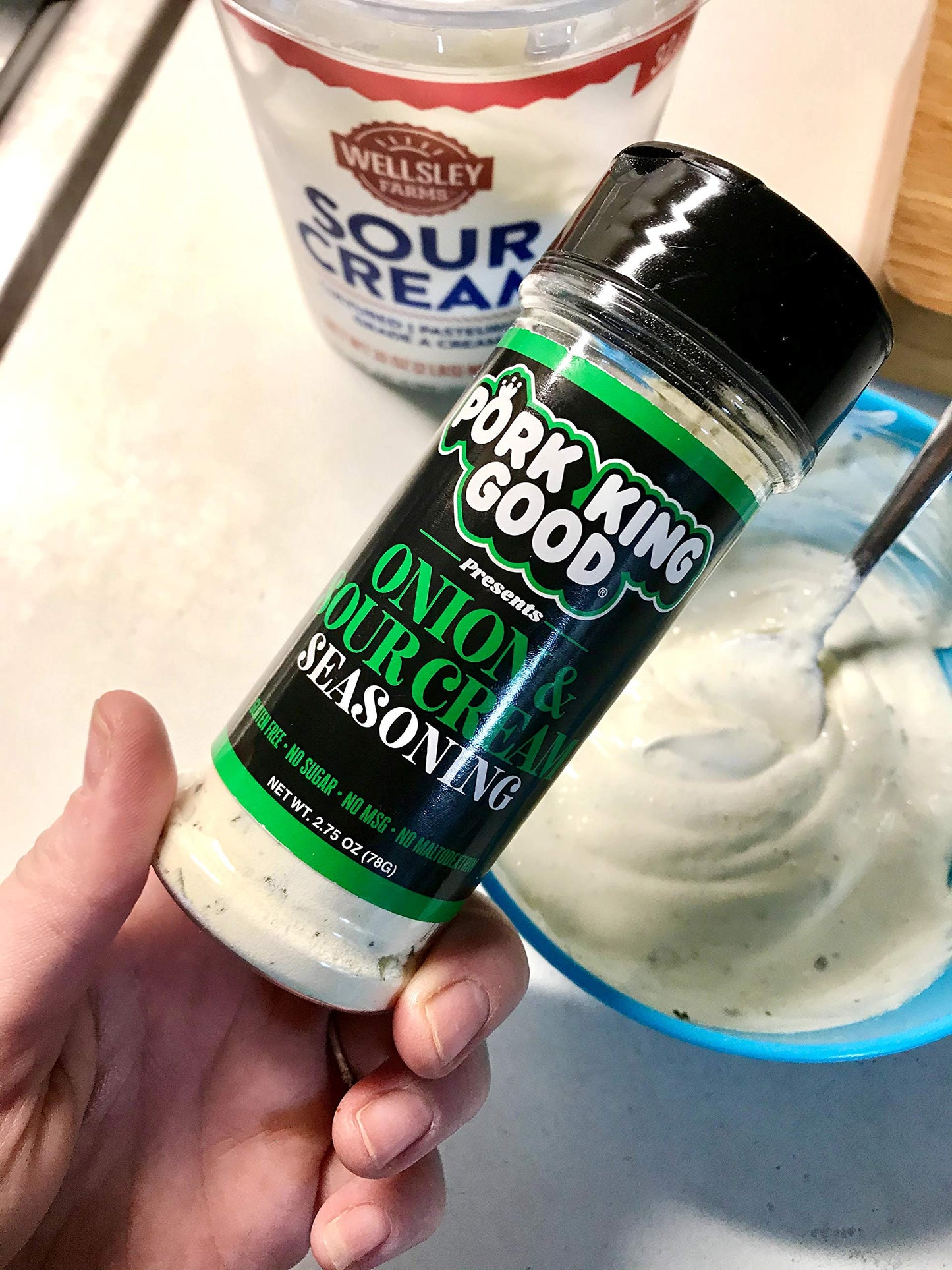 Pork King Good Seasoning: Onion & Sour Cream - Perfect For Cooking And Popcorn Seasoning - Keto Friendly, Paleo, No Msg, Gluten Free