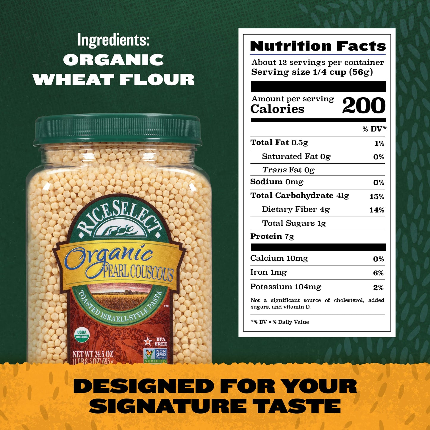 RiceSelect Organic Pearl Couscous, 24.5 Ounce (Pack of 1)