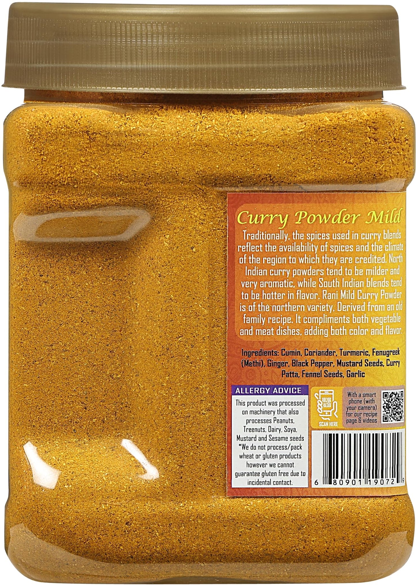 Rani Curry Powder Mild (10-Spice Authentic Indian Blend) 1lb (454g) PET Jar ~ All Natural | Salt-Free | NO Chili or Peppers | Ve