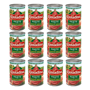 Contadina Tomato Paste With Roasted Garlic, 12 Pack, 6 Oz Can,Red