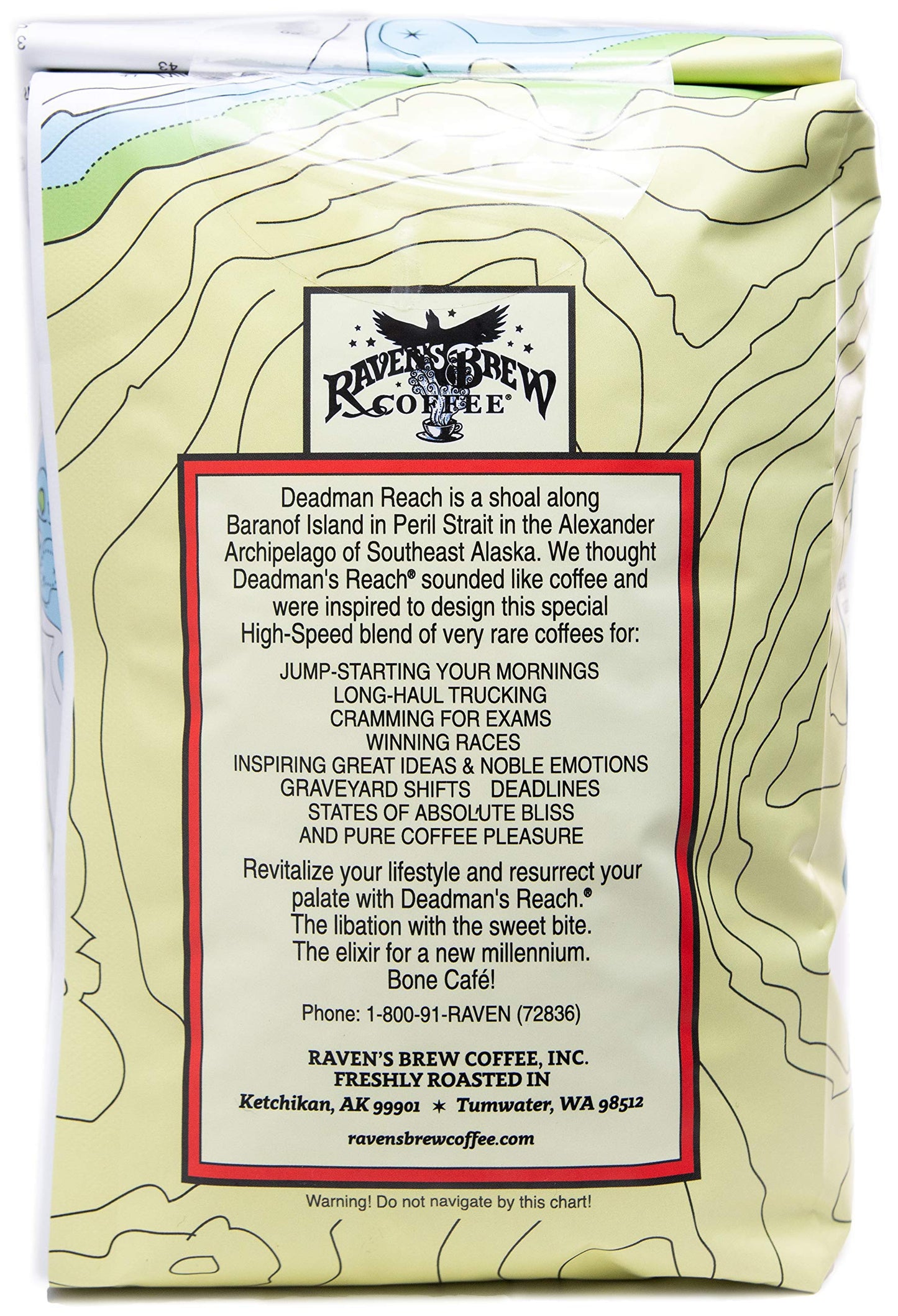 Ravens Brew Coffee Dark Roast High Caffeine Ground Coffee - Deadmans Reach, 32 Ounce