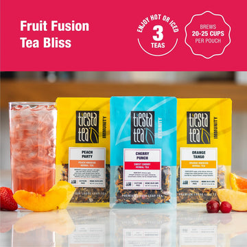 Tiesta Tea - Fruit Frenzy Trio | 3 Exotic Loose Leaf Herbal Tea Blend | Assorted Non-Caffeinated Fruit Tea | Make Hot Or Iced |