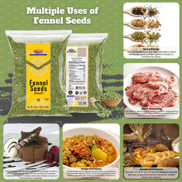 Rani Fennel Seeds Whole Spice 28oz (800g) - All Natural, Gluten Friendly, NON-GMO, Vegan, Indian Origin