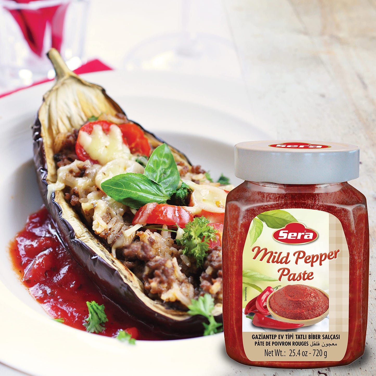 Sera Mild Pepper Paste 25.4 Oz Jar (2 Pack) | No Sugar | No Artificial Preservatives | Add A Unique, Peppery Flavor To Your Dish