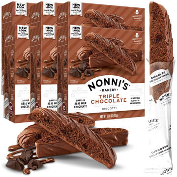 Nonni'S Triple Chocolate Biscotti Italian Cookies - 6 Boxes Triple Chocolate Italian Biscotti Cookies W/Dark Chocolate - Biscott