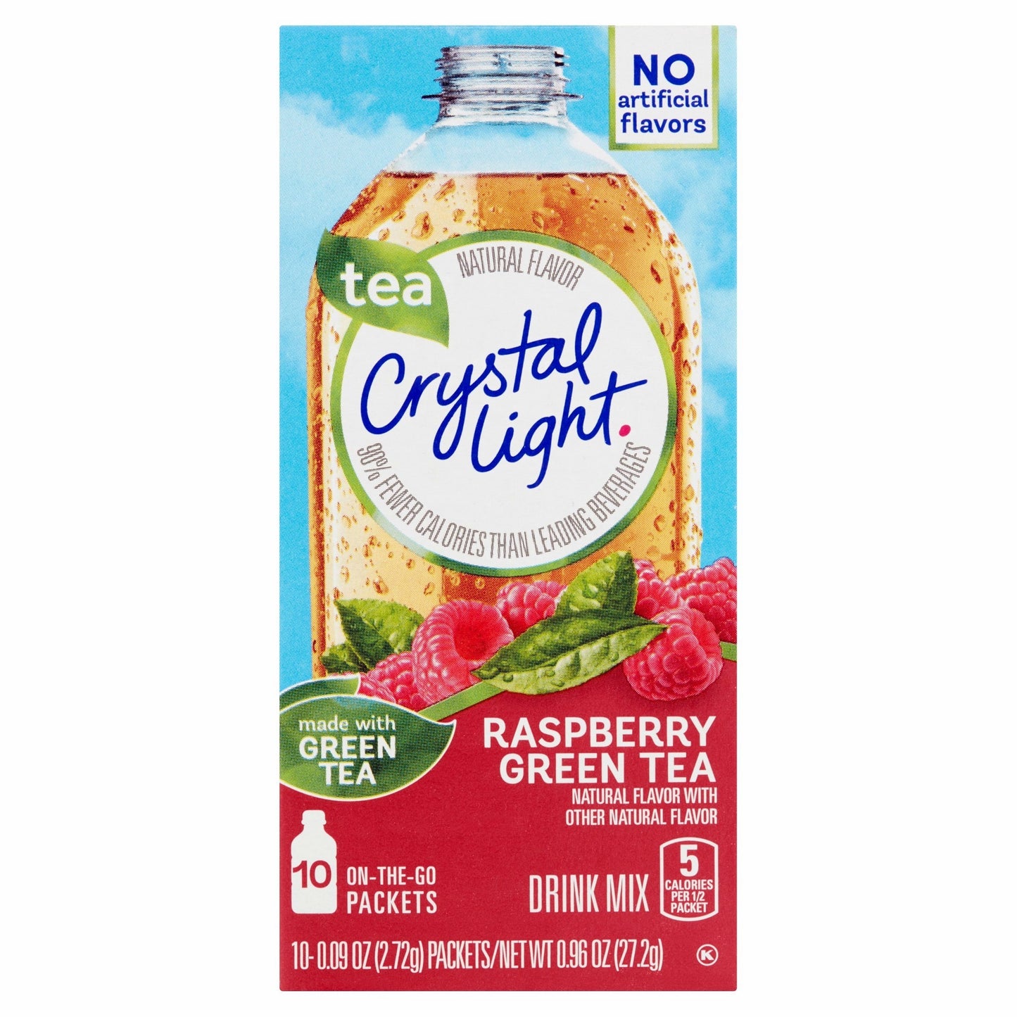 Crystal Light On The Go Raspberry Green Tea 10-Packet Box (Pack Of 8)